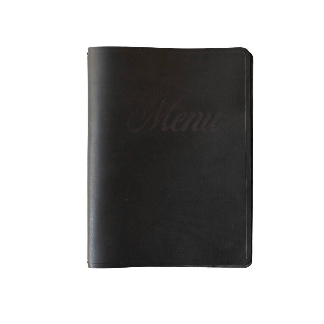 Leather Menu Cover A5 - Black