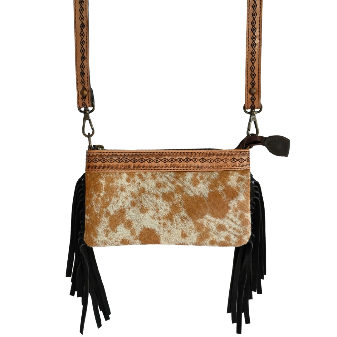 BILLIE cowhide fringe crossbody shoulder bag