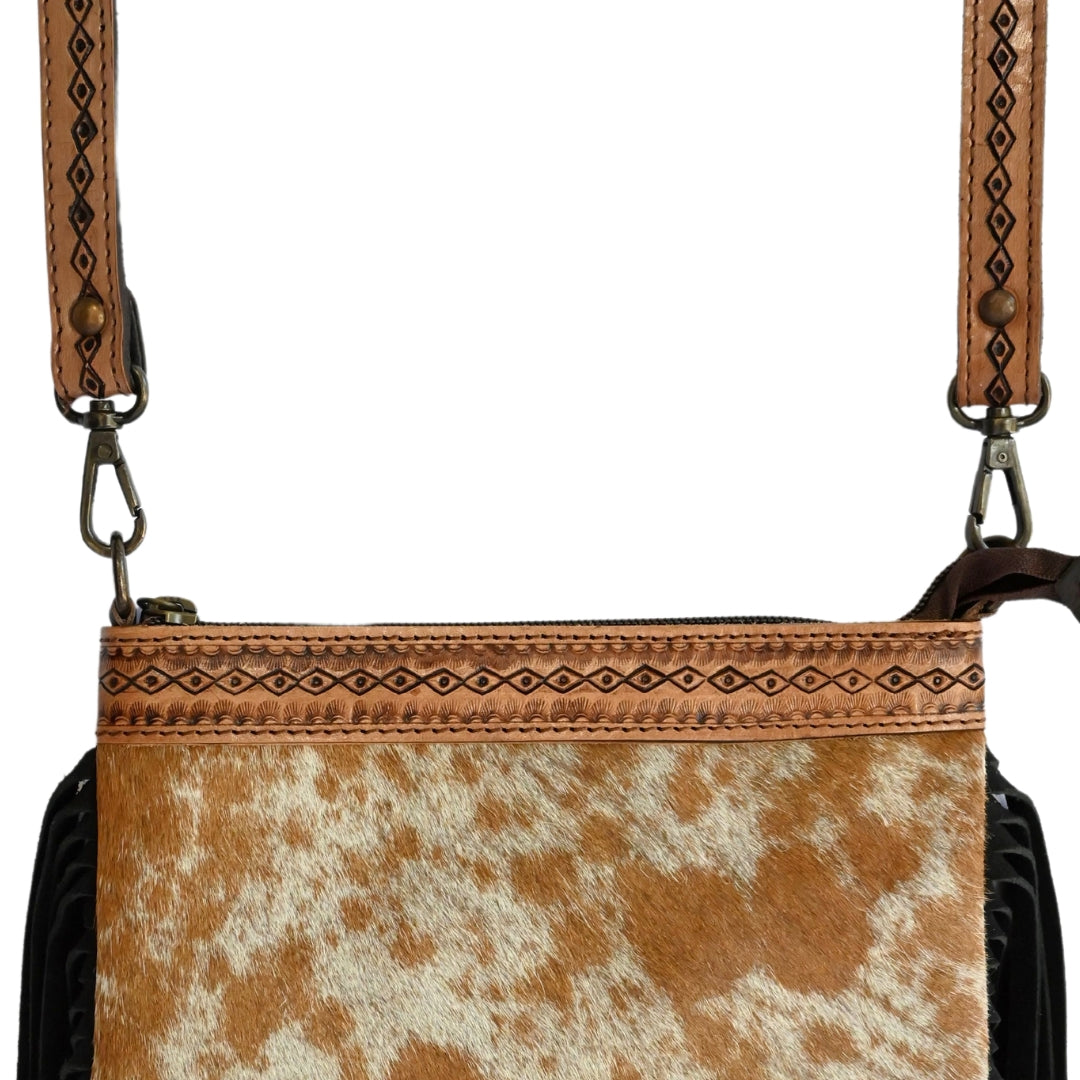 BILLIE cowhide fringe crossbody shoulder bag