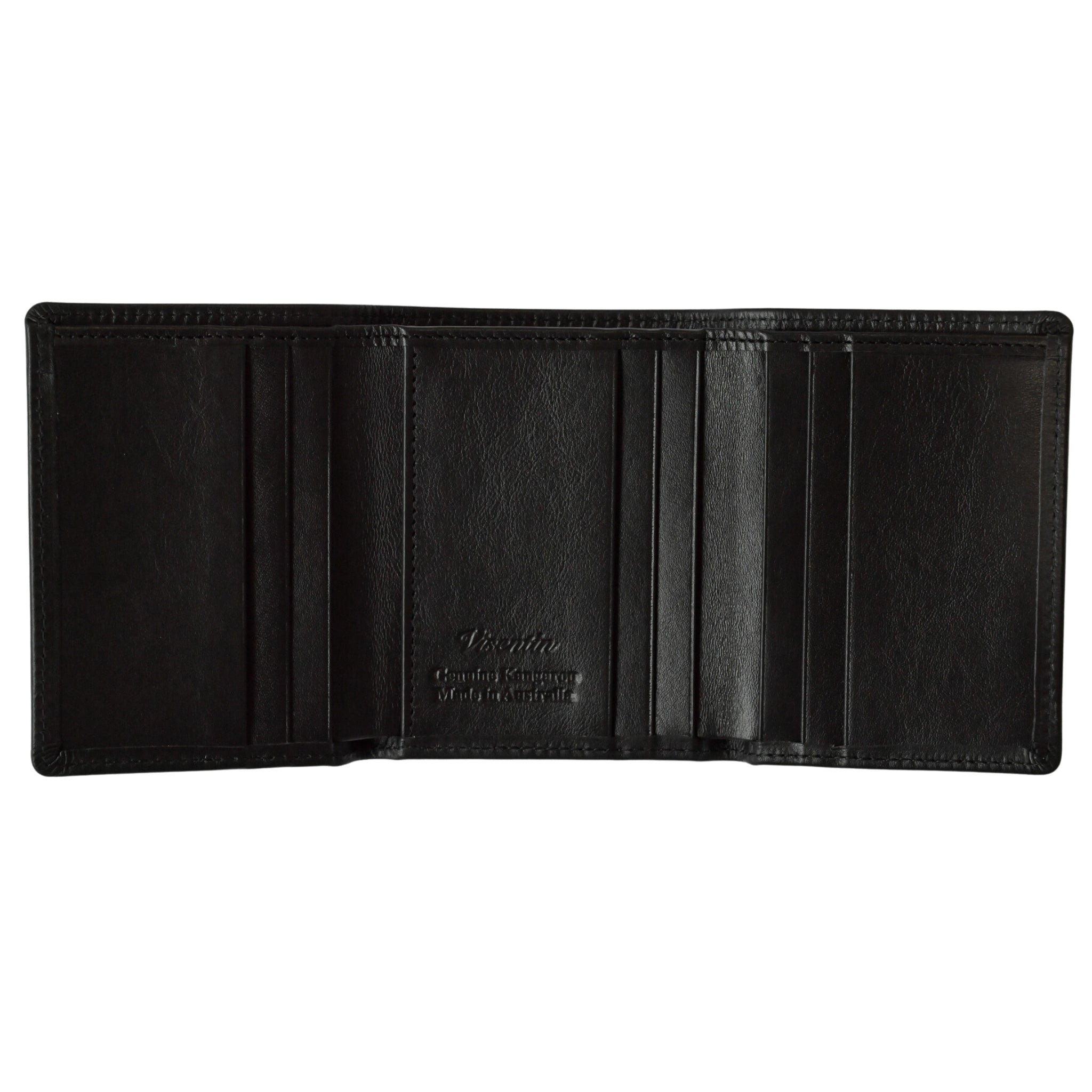 Black - Inside - Kangaroo Tri Fold Wallet
