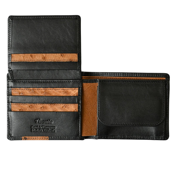 Kangaroo & Ostrich Wallet | 7 Cards, Coin Pouch & ID Window