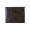 Brown - BACK - Crocodile Leather Wallet