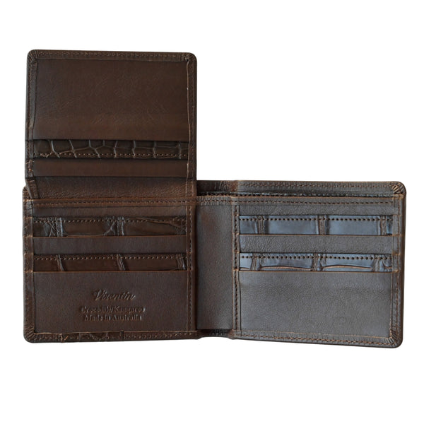 Brown Crocodile & Kangaroo Wallet