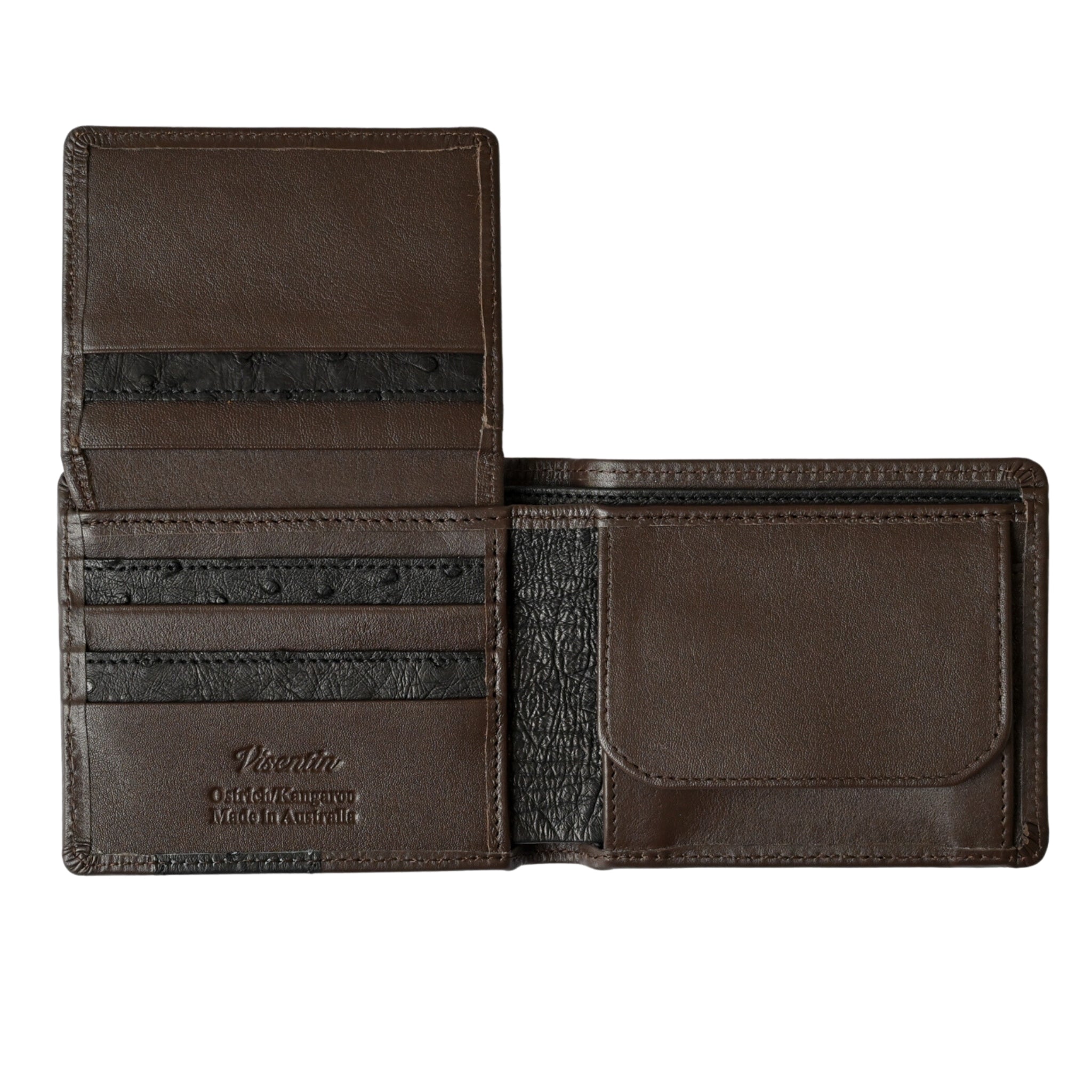 Kangaroo & Ostrich Wallet | 7 Cards, Coin Pouch & ID Window