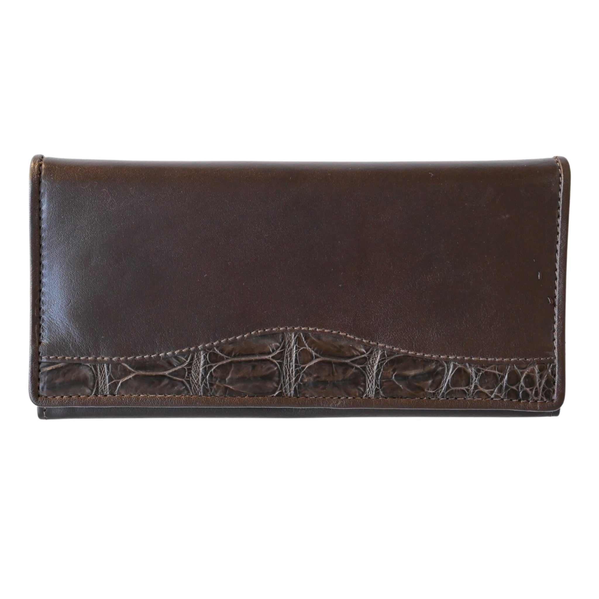 Cowhide Crocodile Long Wallet