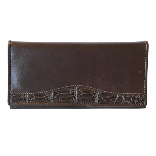 Cowhide Crocodile Long Wallet