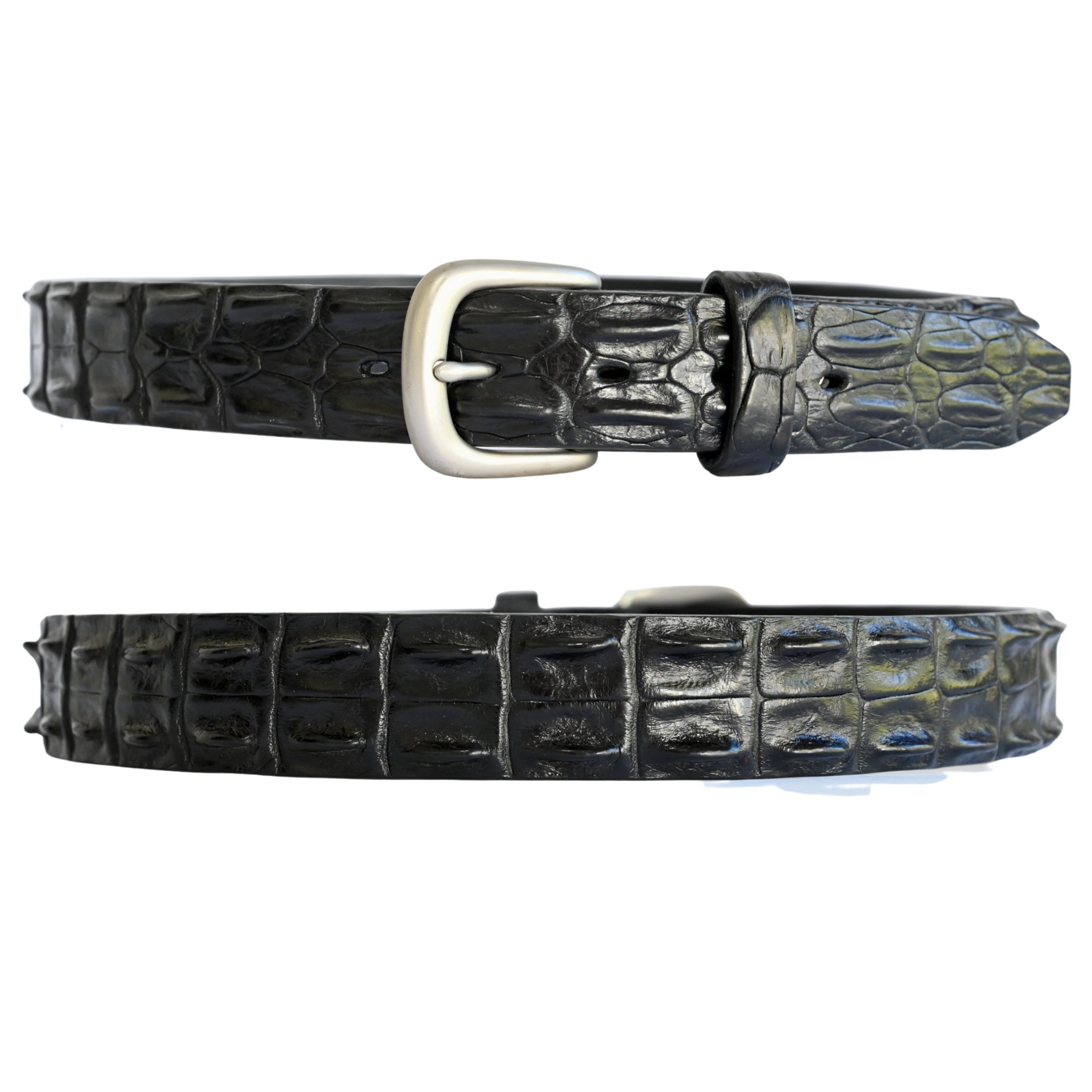 Black Crocodile Hornback Belt