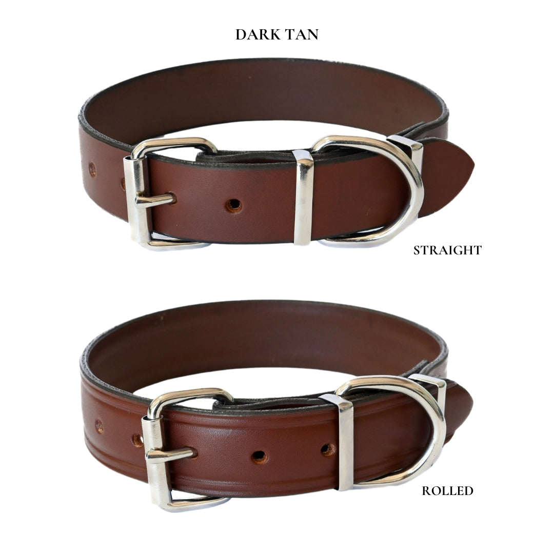 Dog Collars - 1.25inch width - DARK TAN