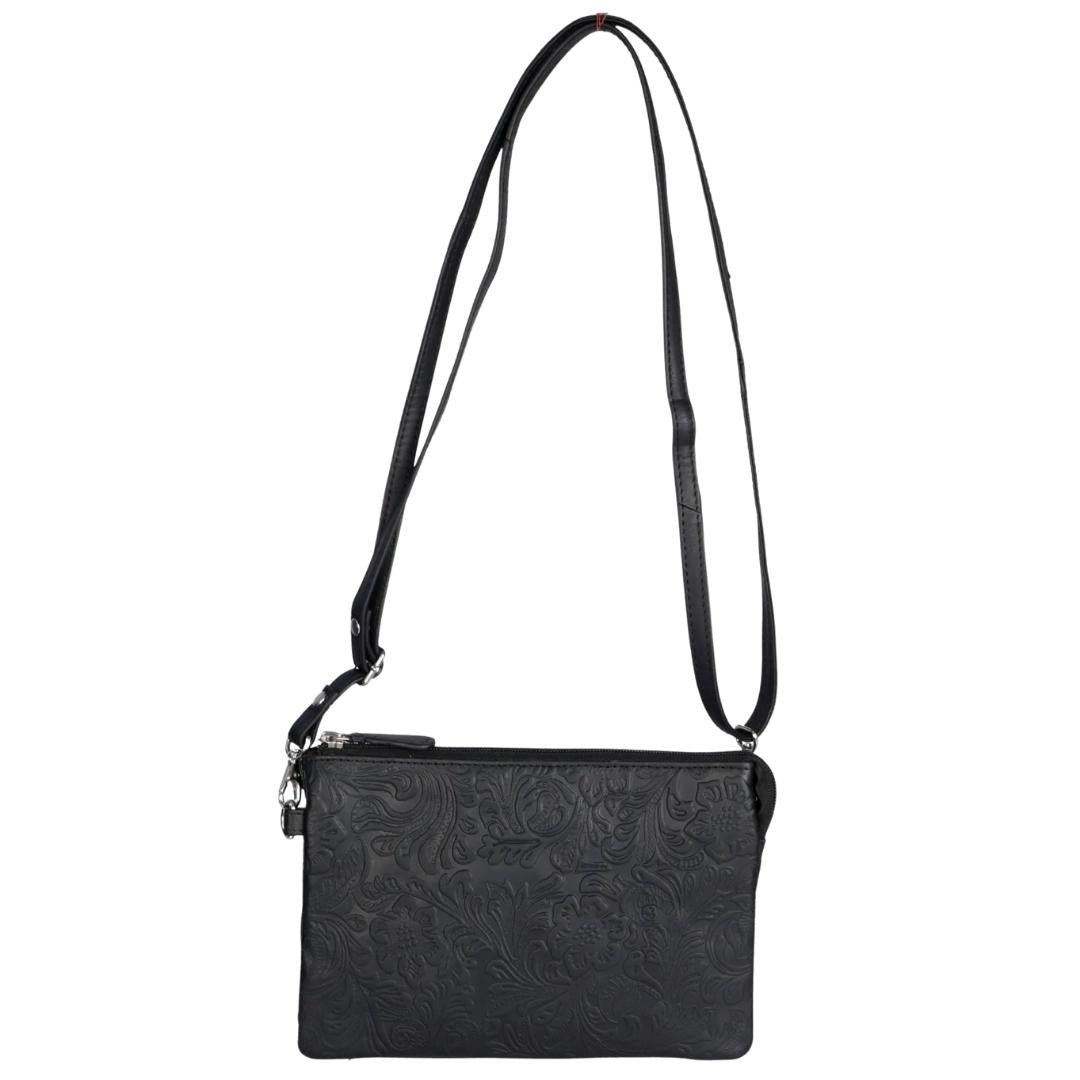 Floral Embossed Crossbody Bag