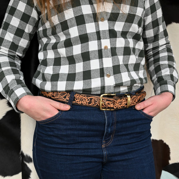 Floral Embossed Belt