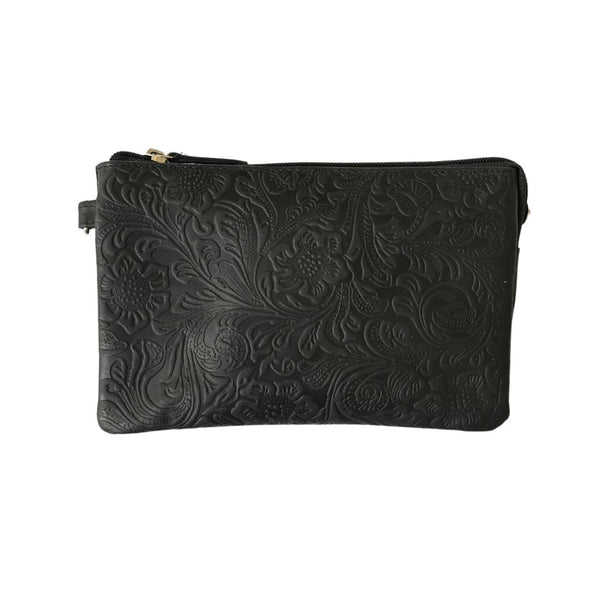 Floral Embossed Crossbody Bag
