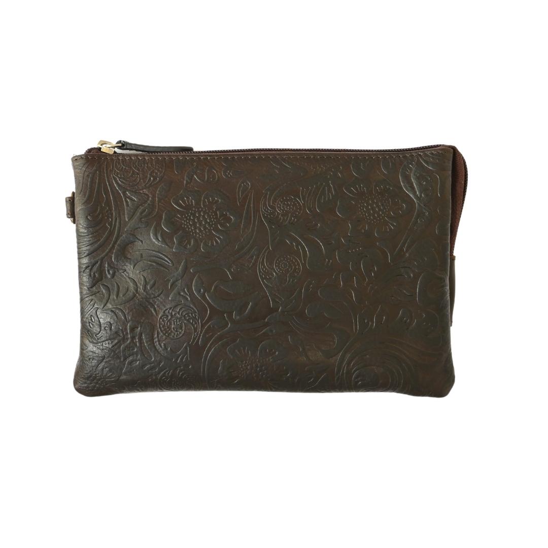 Floral Embossed Crossbody Bag