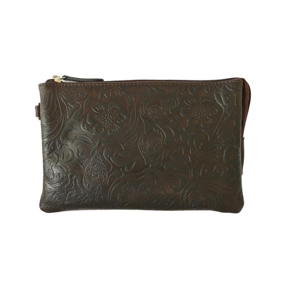 Floral Embossed Crossbody Bag