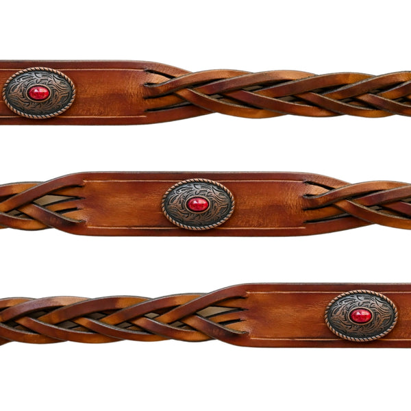 Plaited Red Concho Belt