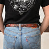 Plaited Red Conco Belt - back