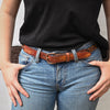 Plaited Red Conco Belt - front