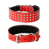 studded dog collar 2 inch width - red