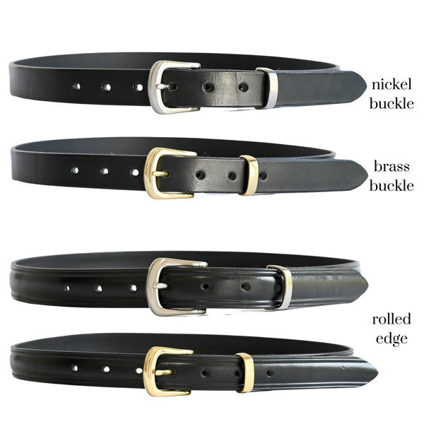 black cowhide belt 1" wide
