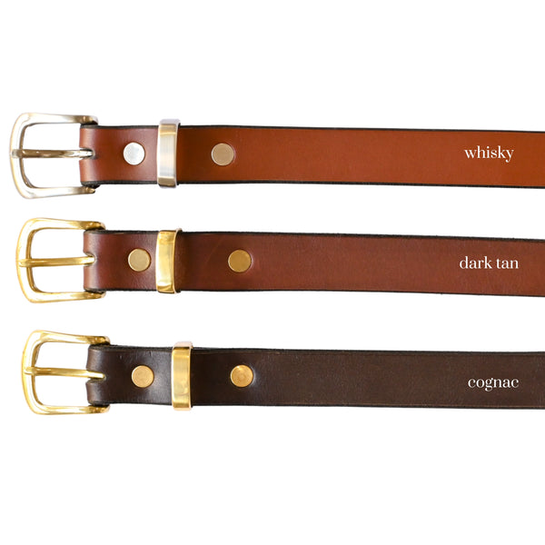 Classic Cowhide Belt 1" Whisky | Dark Tan | Cognac