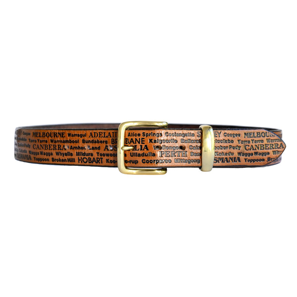 Australian Cities & Towns Embossed Belt