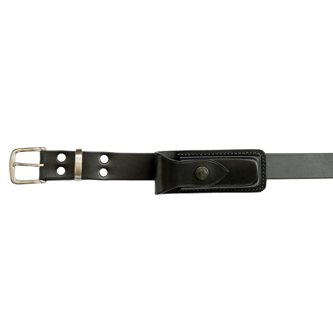 Leather Knife Pouch Black on Belt