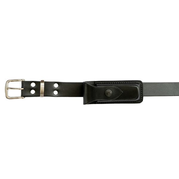 Leather Knife Pouch Black on Belt