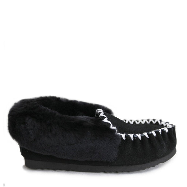 Koalabi Sheepskin Moccasins Black