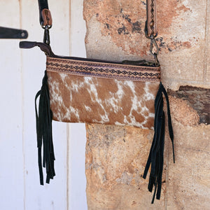 BILLIE cowhide fringe crossbody shoulder bag