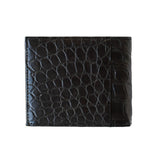 Black - BACK - Crocodile Leather Wallet