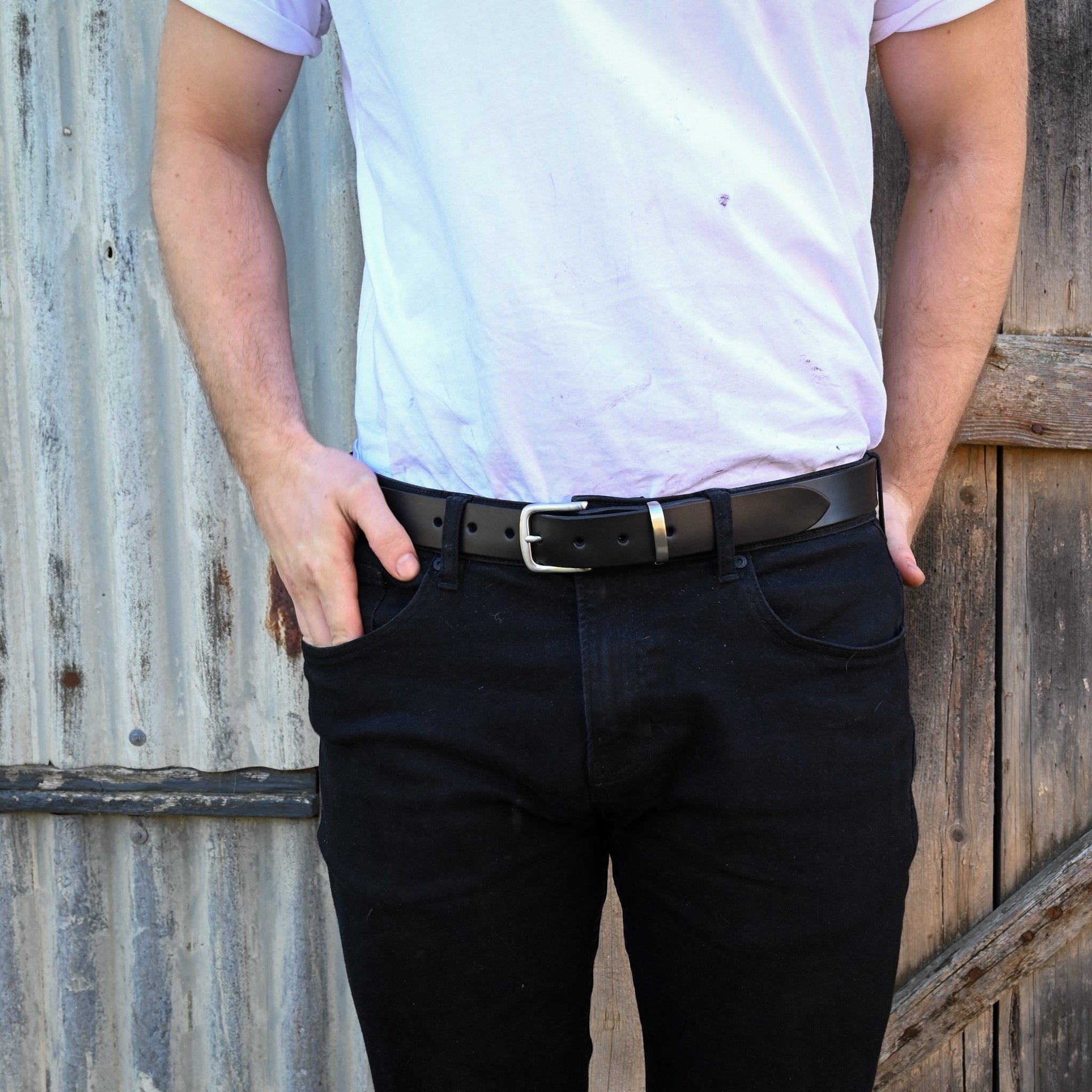 PLUS SIZE Classic Cowhide Belt 1 1/4