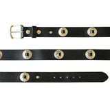 Black Leather Belt with Conchos
