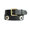 Black Leather Belt with Conchos