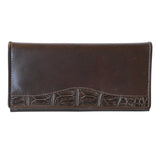 Cowhide Crocodile Long Wallet