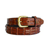 Brown Crocodile Hornback Belt