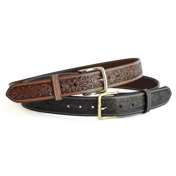 Embossed Belt - Floral and Horse Pattern
