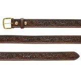 Floral Engraved Leather Belt