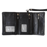 Floral Embossed Tri-Fold Soft Purse