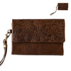 Floral Embossed Tri-Fold Soft Purse