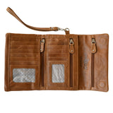 Floral Embossed Tri-Fold Soft Purse