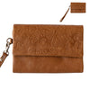 Floral Embossed Tri-Fold Soft Purse