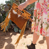 HARPER cowhide swing fringe bag