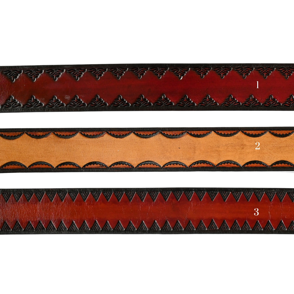 Hand Embossed Leather Belt 1 1/2" (38mm) Hahndorf Leathersmith