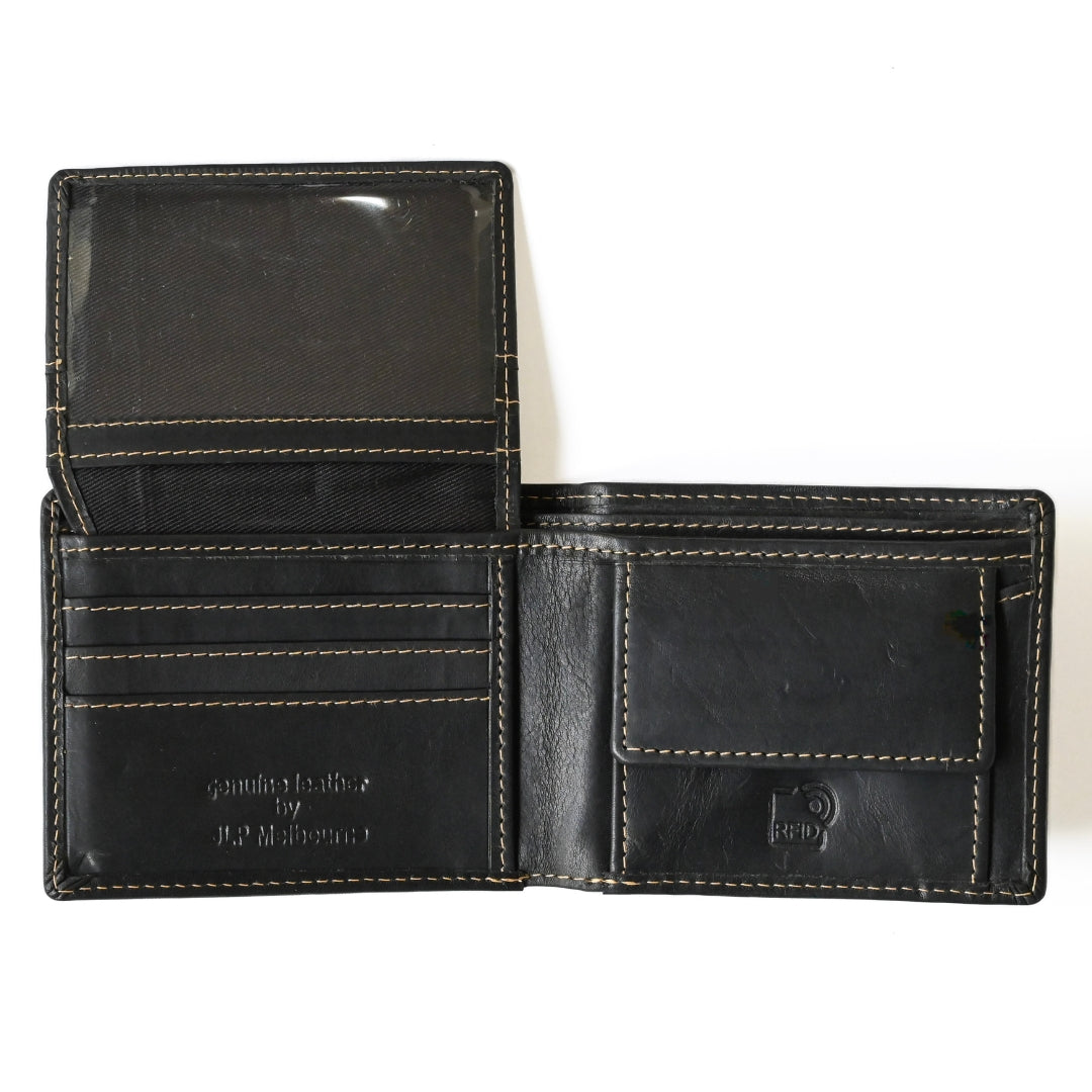 JLP ADIRA MEN'S LEATHER WALLET | cards, coin pouch, ID Window