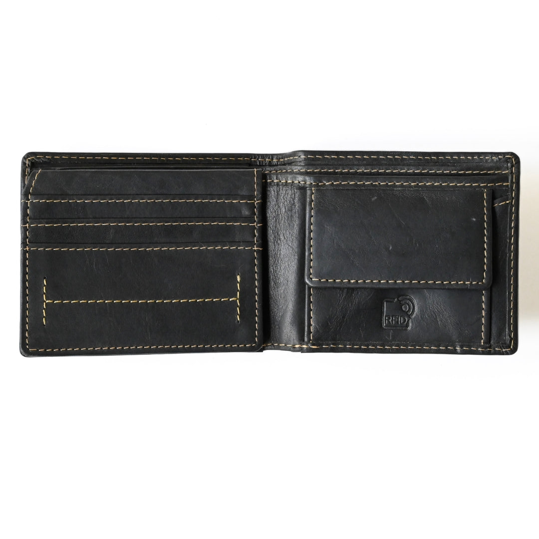 JLP ADIRA MEN'S LEATHER WALLET | cards, coin pouch, ID Window