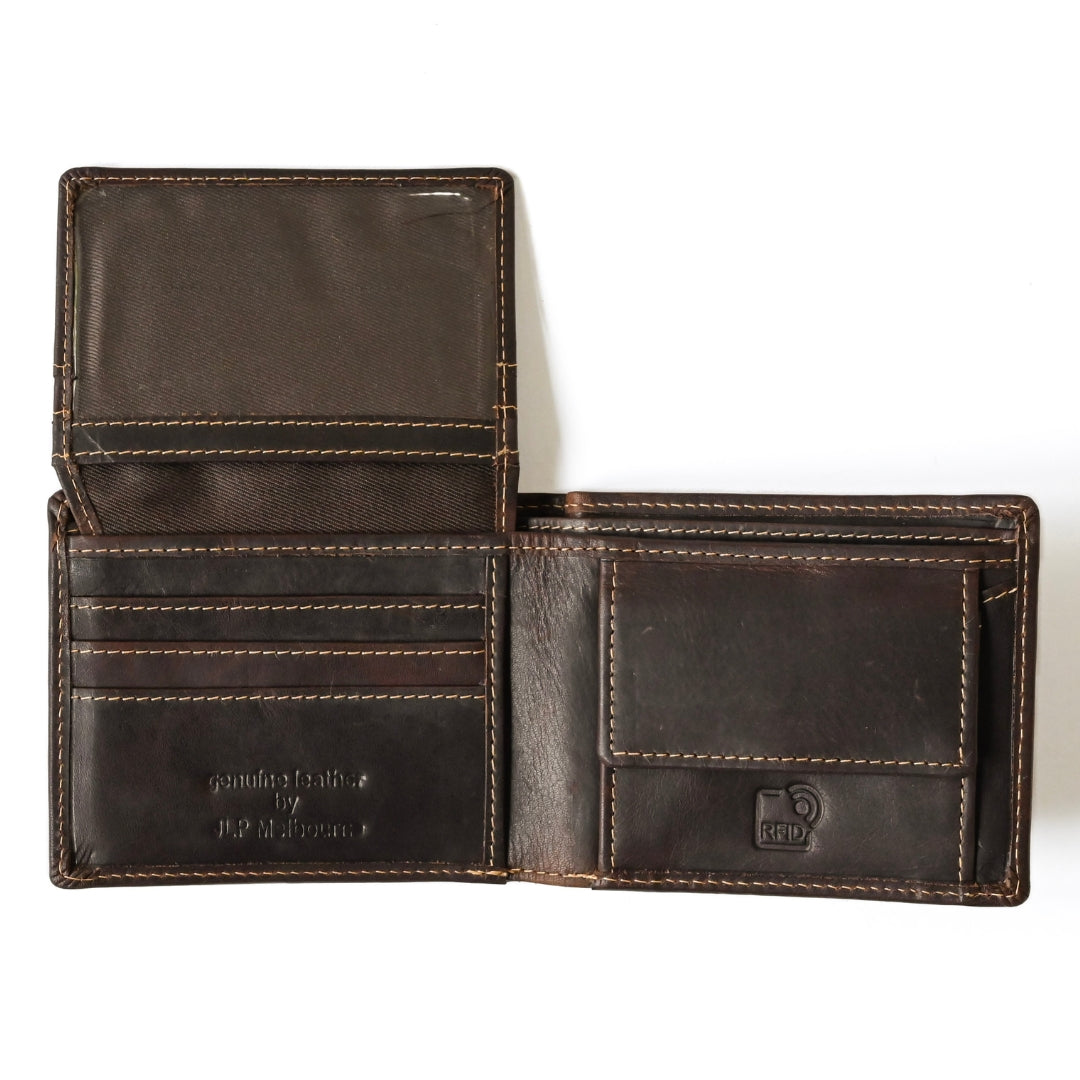 JLP ADIRA MEN'S LEATHER WALLET | cards, coin pouch, ID Window