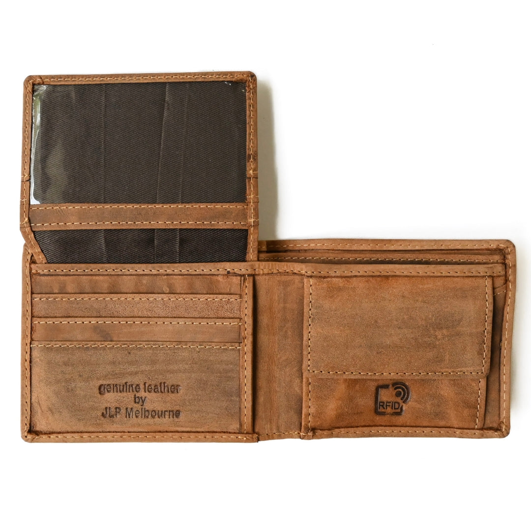 JLP ADIRA MEN'S LEATHER WALLET | cards, coin pouch, ID Window