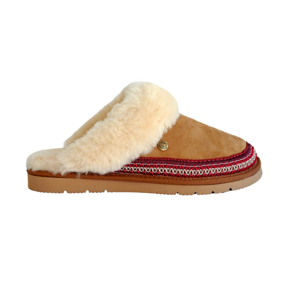 Julie Scuff Slippers  Braid Chestnut