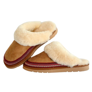 Julie Scuff Slippers  Braid Chestnut