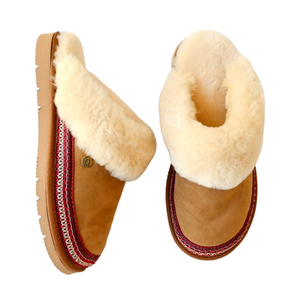 Julie Scuff Slippers  Braid Chestnut