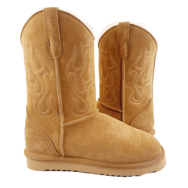 Brumby Western Style Sheepskin Ugg Boots in Chestnut Colour